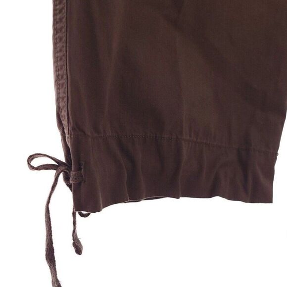 Izod Solid Brown Belted Cotton Capri Womens Size 6 - Picture 10 of 13